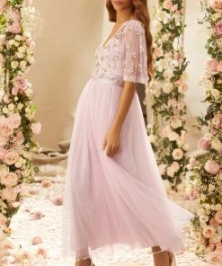 Needle & Thread Holding LTD Shimmer Primrose Bodice Ankle Gown Womenswear