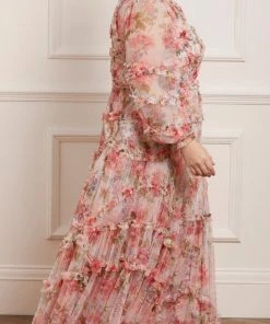 Needle & Thread Holding LTD Womenswear Summer Song Diamond Ruffle Gown