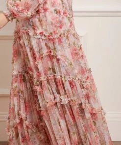 Needle & Thread Holding LTD Womenswear Summer Song Diamond Ruffle Gown