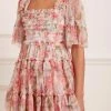 Needle & Thread Holding LTD Summer Song Peaches Smocked Micro Mini Dress