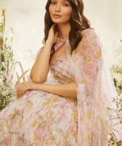 Needle & Thread Holding LTD Womenswear Sunrise Bloom Midaxi Cape