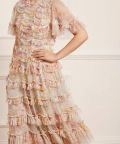 Brand new 😉 Needle & Thread Holding LTD Sunrise Bloom Ruffle Short Sleeve Ballerina 👗 Dress 👩 Womenswear 👍 14 Needle & Thread Holding LTD Sunrise Bloom Ruffle Short Sleeve Ballerina Dress Womenswear