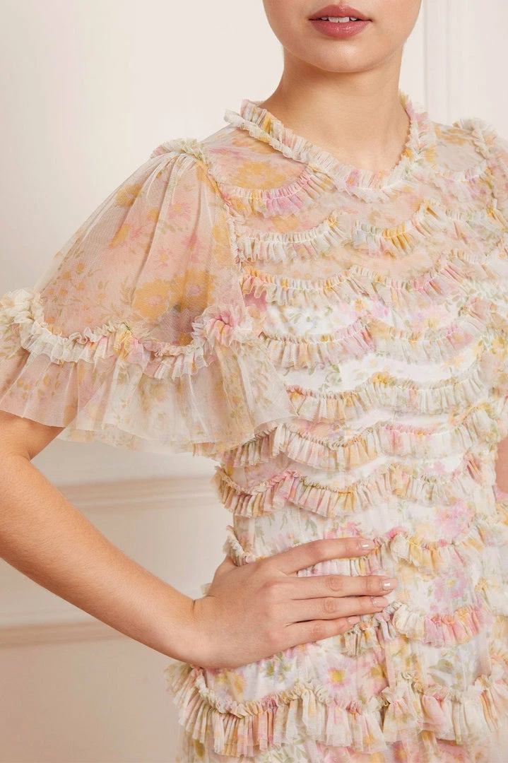 Brand new 😉 Needle & Thread Holding LTD Sunrise Bloom Ruffle Short Sleeve Ballerina 👗 Dress 👩 Womenswear 👍 6 Needle & Thread Holding LTD Sunrise Bloom Ruffle Short Sleeve Ballerina Dress Womenswear