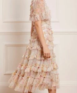 Brand new 😉 Needle & Thread Holding LTD Sunrise Bloom Ruffle Short Sleeve Ballerina 👗 Dress 👩 Womenswear 👍 17 Needle & Thread Holding LTD Sunrise Bloom Ruffle Short Sleeve Ballerina Dress Womenswear