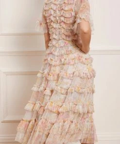 Brand new 😉 Needle & Thread Holding LTD Sunrise Bloom Ruffle Short Sleeve Ballerina 👗 Dress 👩 Womenswear 👍 19 Needle & Thread Holding LTD Sunrise Bloom Ruffle Short Sleeve Ballerina Dress Womenswear