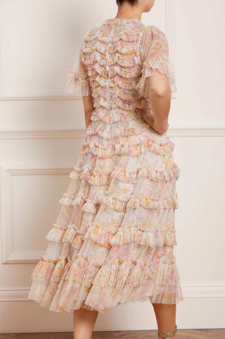 Brand new 😉 Needle & Thread Holding LTD Sunrise Bloom Ruffle Short Sleeve Ballerina 👗 Dress 👩 Womenswear 👍 10 Needle & Thread Holding LTD Sunrise Bloom Ruffle Short Sleeve Ballerina Dress Womenswear