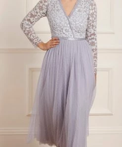 Needle & Thread Holding LTD Tempest V-Neck Bodice Ankle Gown Womenswear