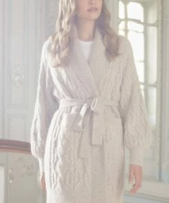 Needle & Thread Holding LTD Twisted Cable Knee Length Cardigan Womenswear