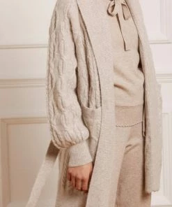 Needle & Thread Holding LTD Twisted Cable Knee Length Cardigan Womenswear
