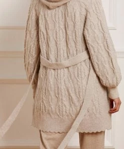 Needle & Thread Holding LTD Twisted Cable Knee Length Cardigan Womenswear