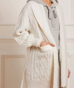 Needle & Thread Holding LTD Twisted Cable Knee Length Cardigan