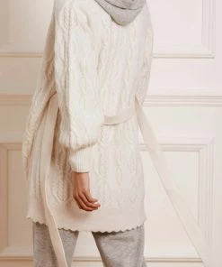 Needle & Thread Holding LTD Twisted Cable Knee Length Cardigan