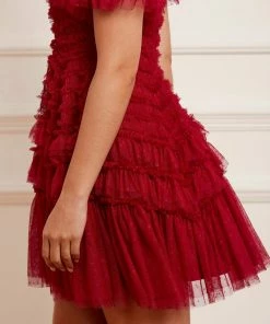 Discount ๐ฅฐ Needle & Thread Holding LTD ๐ฉ Womenswear Valentine Ruffle Micro Mini ๐ Dress ๐ฏ 14 Needle & Thread Holding LTD Womenswear Valentine Ruffle Micro Mini Dress