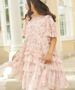 Needle & Thread Holding LTD Vintage Ditsy Valentine Ruffle Kids Dress