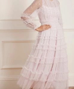 Needle & Thread Holding LTD Violet Shimmer Ankle Gown