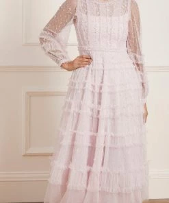 Needle & Thread Holding LTD Violet Shimmer Ankle Gown