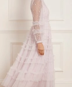 Needle & Thread Holding LTD Violet Shimmer Ankle Gown