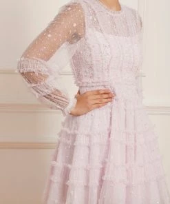 Needle & Thread Holding LTD Womenswear Violet Shimmer Micro Mini Dress