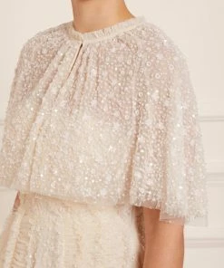 Needle & Thread Store 38 Needle & Thread Holding LTD Womenswear Violet Shimmer Short Cape