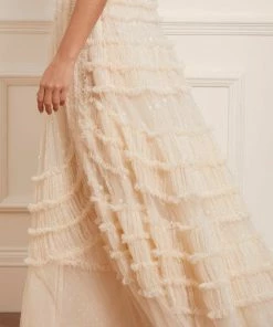 Needle & Thread Holding LTD Violet Shimmer Strapless Corset Gown