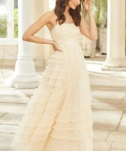 Needle & Thread Holding LTD Violet Shimmer Strapless Corset Gown