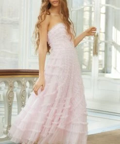 Needle & Thread Holding LTD Womenswear Violet Shimmer Strapless Corset Gown