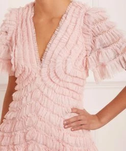 Needle & Thread Holding LTD Willow Ruffle V-Neck Gown