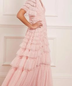Needle & Thread Holding LTD Willow Ruffle V-Neck Gown