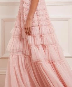 Needle & Thread Holding LTD Willow Ruffle V-Neck Gown
