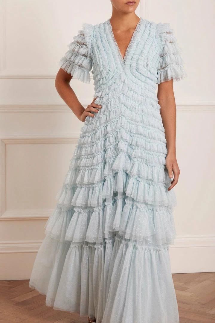 Best Sale ๐ Needle & Thread Holding LTD ๐ฉ Womenswear Willow Ruffle V-Neck Gown ๐ฅฐ 3 Needle & Thread Holding LTD Womenswear Willow Ruffle V-Neck Gown