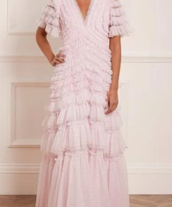 Needle & Thread Holding LTD Willow Ruffle V-Neck Gown Womenswear